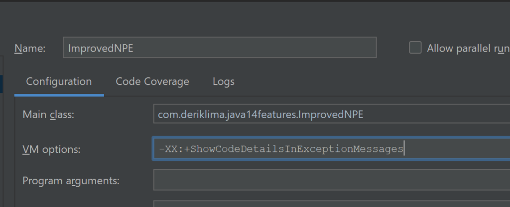 VM Option on IntelliJ idea